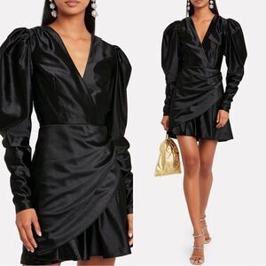 NWOT ROTATE BIRGER CHRISTENSEN No. 24 Satin Mini Black Dress In Size US6